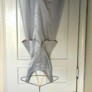 Prom gown.   100 percent polyester.  Made in USA